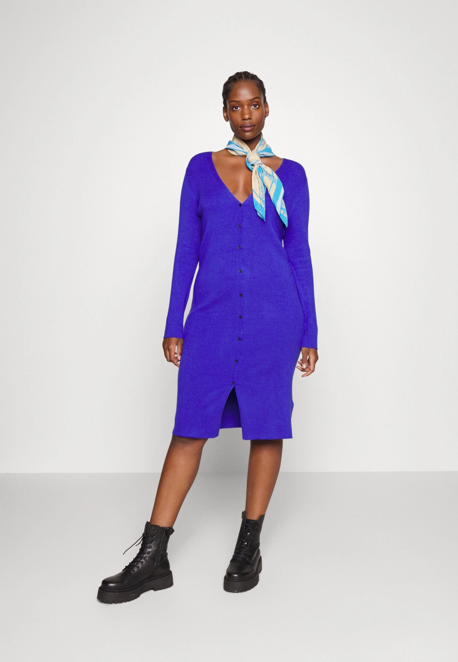 Gebreide Jurk - Blue 4 Gebreide Jurk - Blue - Afbeelding 2