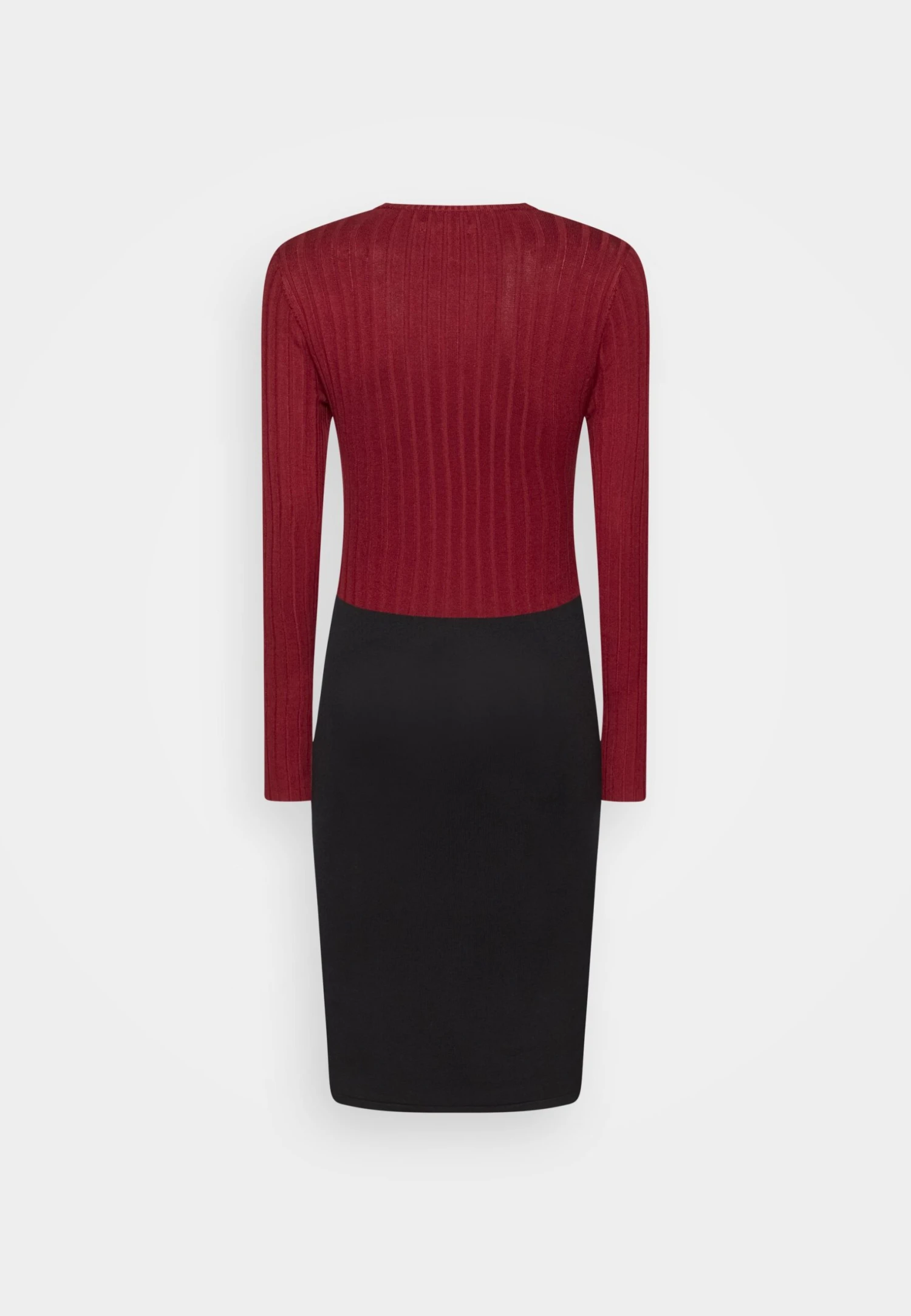 Anna Field Crew Ausschnitt Ripp Top Bodycon Mini Strickkleid - Etui-Jurk - Dark Red/Black 4 Anna Field Crew Ausschnitt Ripp Top Bodycon Mini Strickkleid - Etui-Jurk - Dark Red/Black - Afbeelding 2