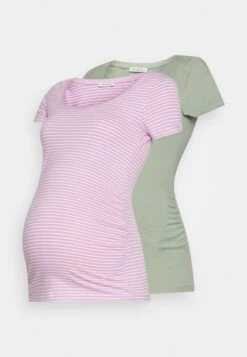 2 Pack - T-Shirt Print - Purple/White/Teal